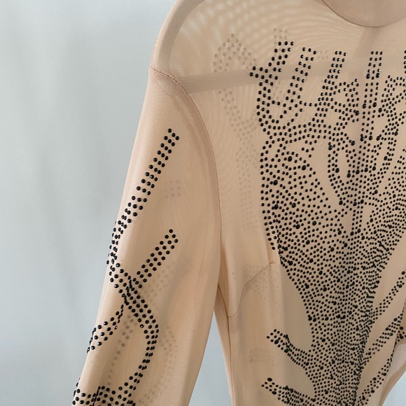 One piece sheer beaded bodysuit - Picture 3 of 4